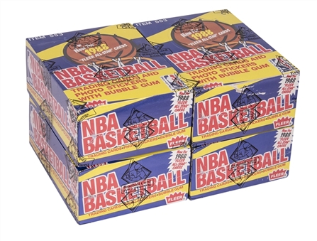 1988/89 Fleer Basketball Unopened Wax Boxes Quartet (4) – 144 Packs, In Total – All BBCE Certified